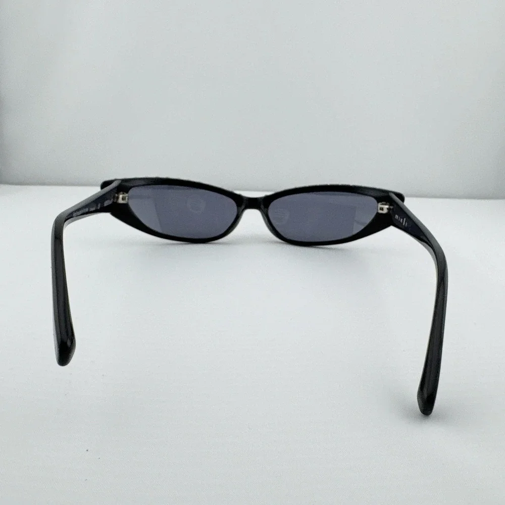 Alain Mikli Black Studded Slim‎ Oval Sunglasses Y2K Designer Eyewear